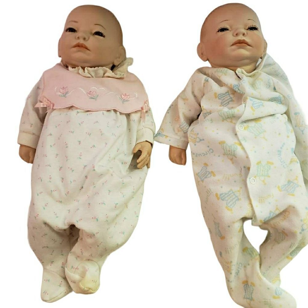 1988 Ann Pazseh Full Body Porcelain Twins